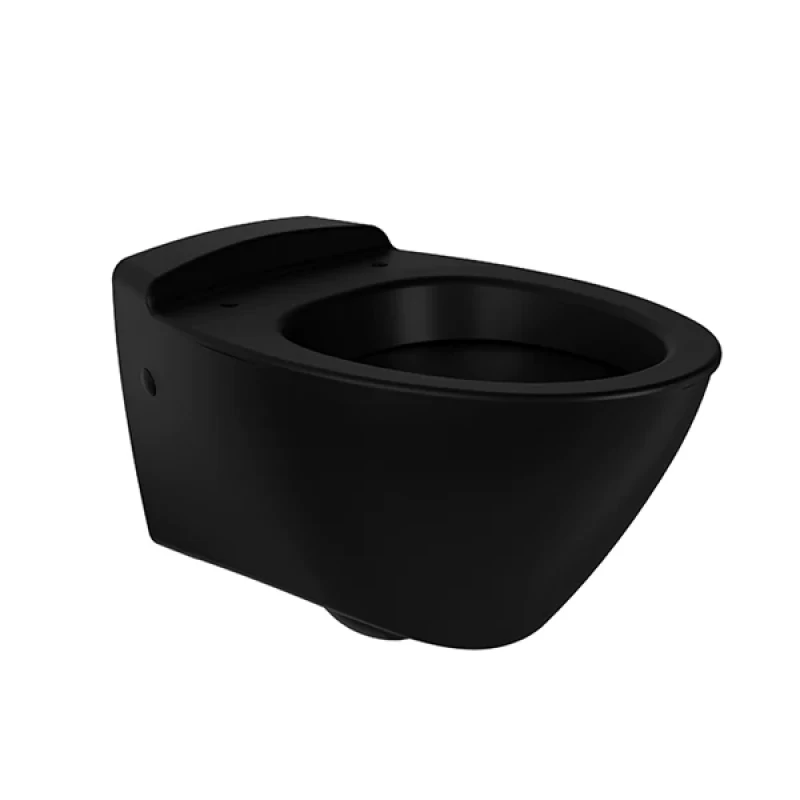 PRESQUILE WALL HUNG TOILET BOWL WITHOUT SEAT COVER IN BLACK