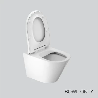 BRAZN RIMLESS WALL HUNG TOILET WITHOUT TOILET SEAT COVER IN WHITE