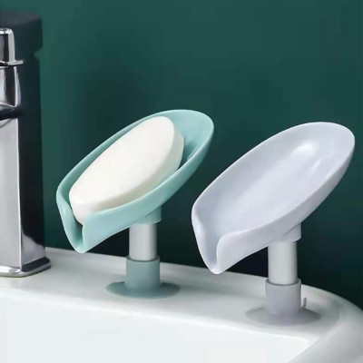 Flexi Madhav Plastic Leaf-Shaped Double Layer Soap Dish Holder| Decorative Storage Holder Box for Bathroom, Kitchen