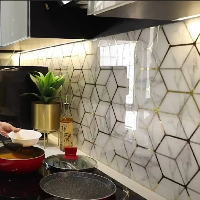 300x600mm Imported Glass Highlighter Tile Design - 17976 Glossy Finish Wall Tile