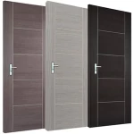 Simple mdf doors upvc painted mdf internal doors with modern grooved interior door